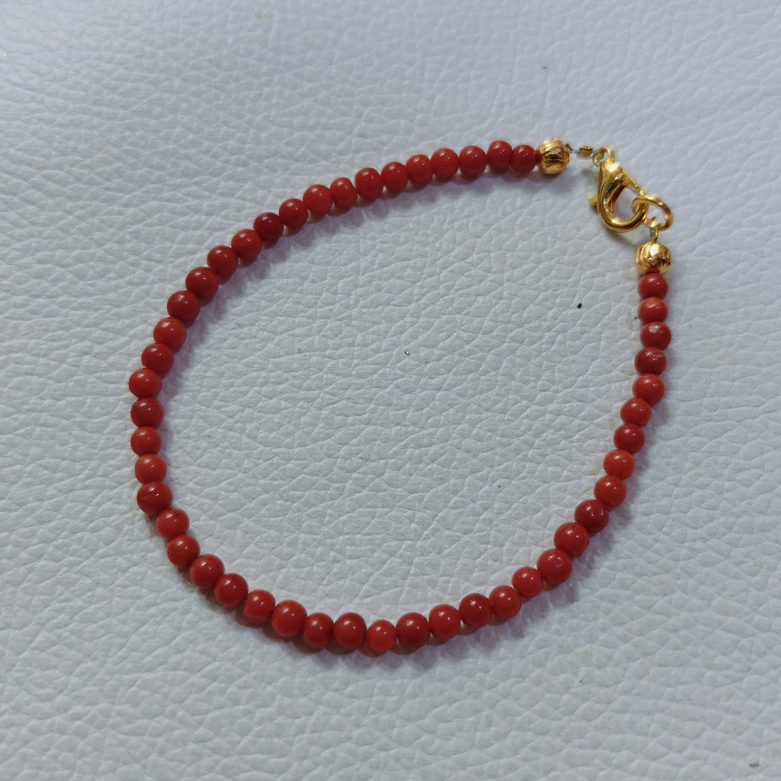 Natural Red Coral Beads Bracelet Italy Coral Bracelet Handmade Gemstone Jewelry