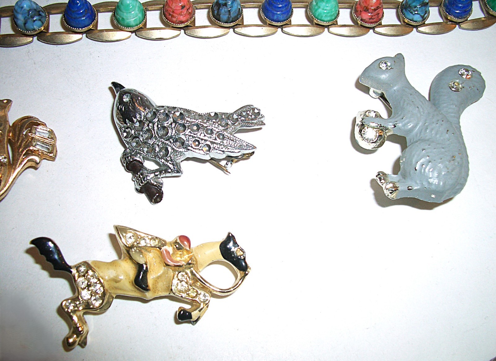 Vtg 12 pc Lot 50s Fashion Jewelry Rhinestones Pins Bracelets CORO West Germany