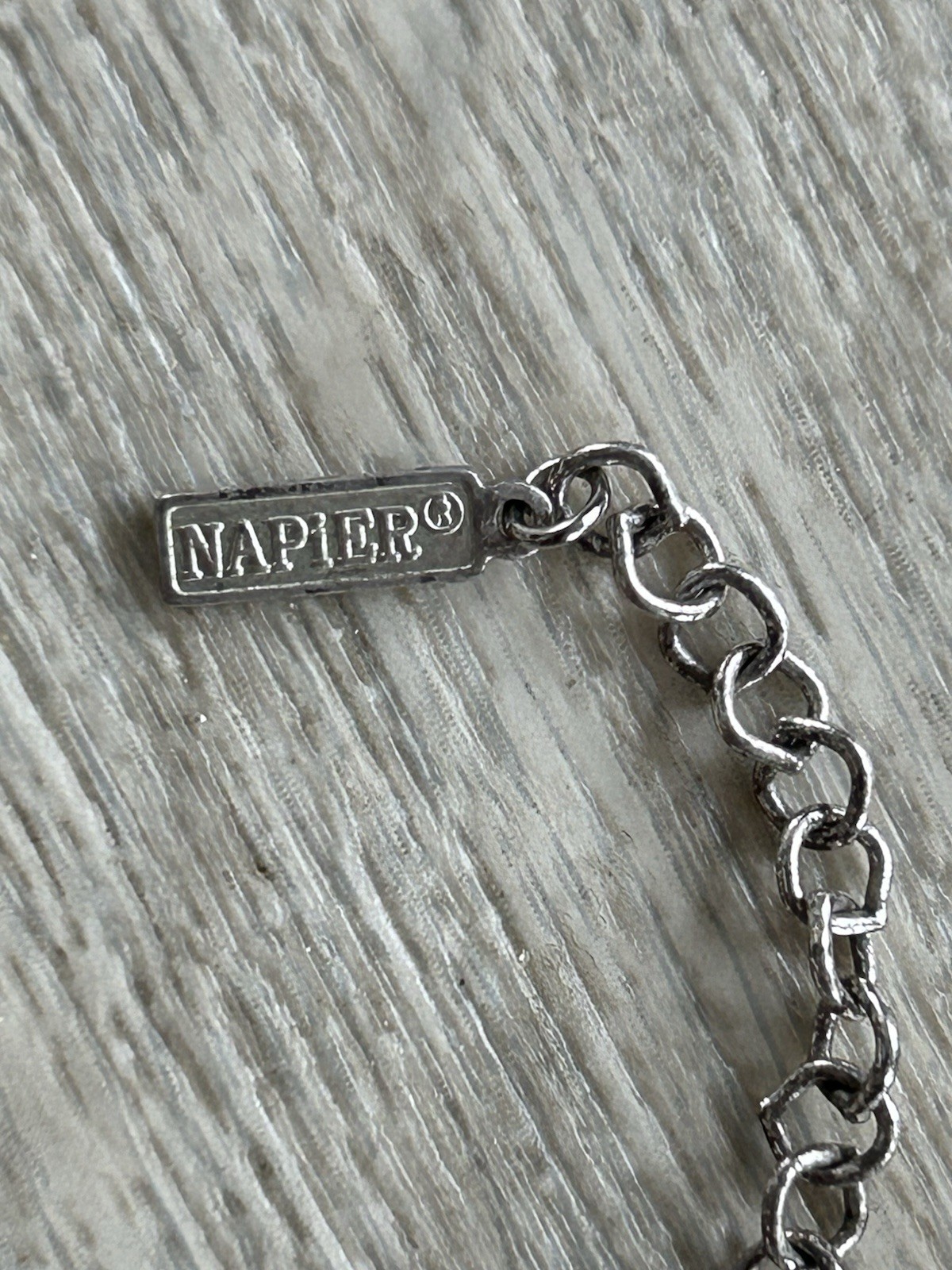 16” Napier Silver Necklace with 3” extender Beautiful Blue Stone