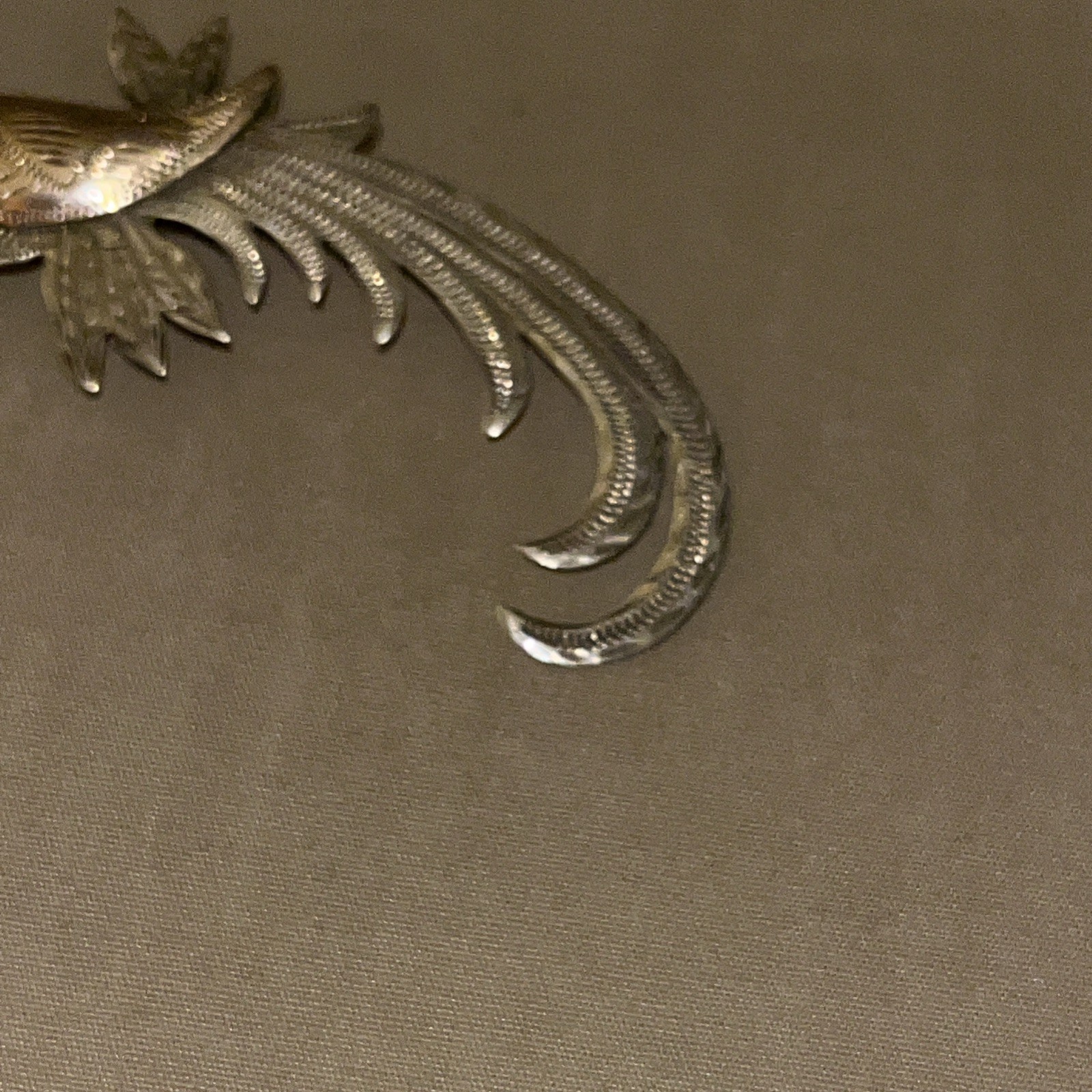 ❤️VTG/ANTIQUE 900 STERLING QUETZAL PARROT BROOCH GOLD WING GUATEMALA