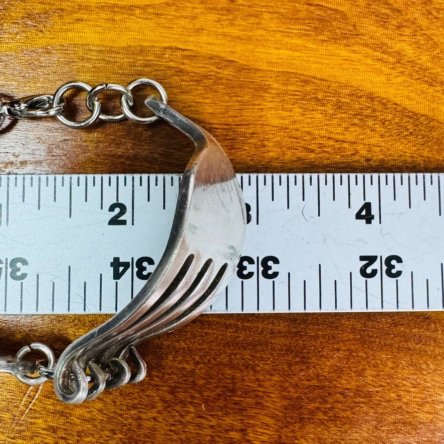 Vintage Silverware Curled Tip Fork Bangle Silverplate Bracelet