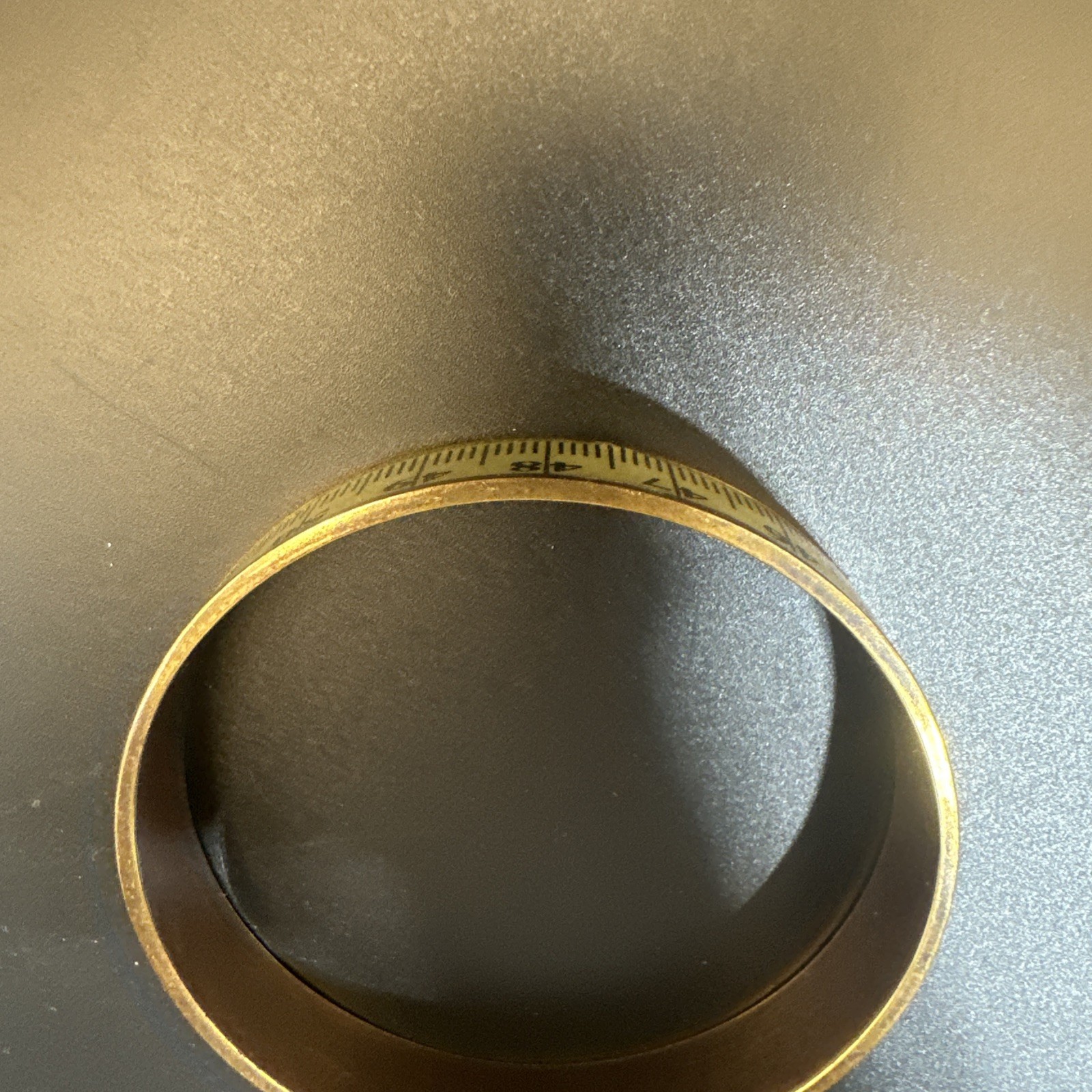 Brass Tone Bangle Ruler Measuring Tape Design Vintage