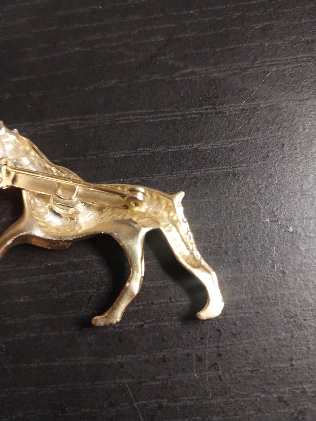 Vintage Gold Tone Finish Dog Running Pin Brooch