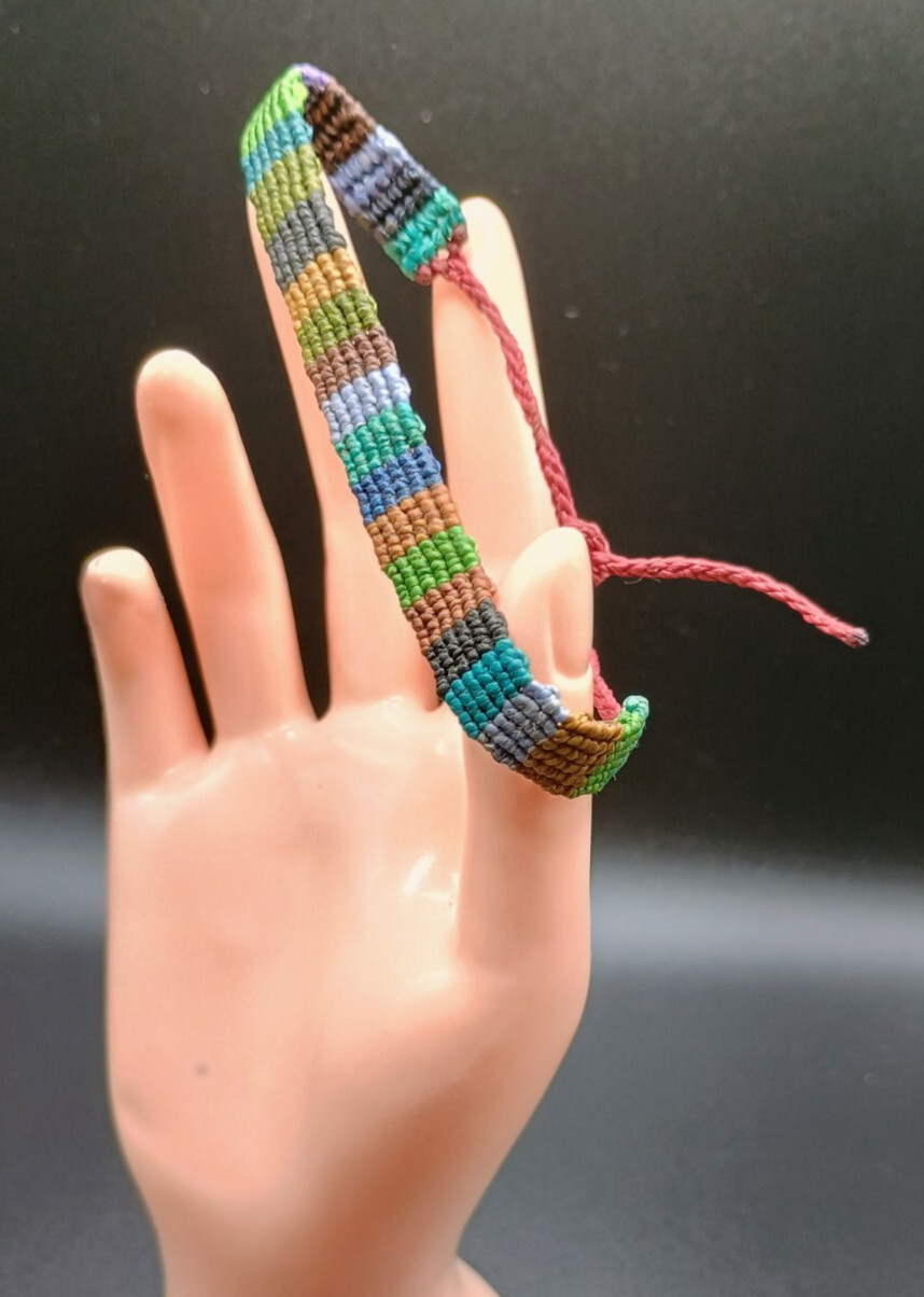 Multicolor Macramé Thread Bracelet Andean Craftsmanship Cusco