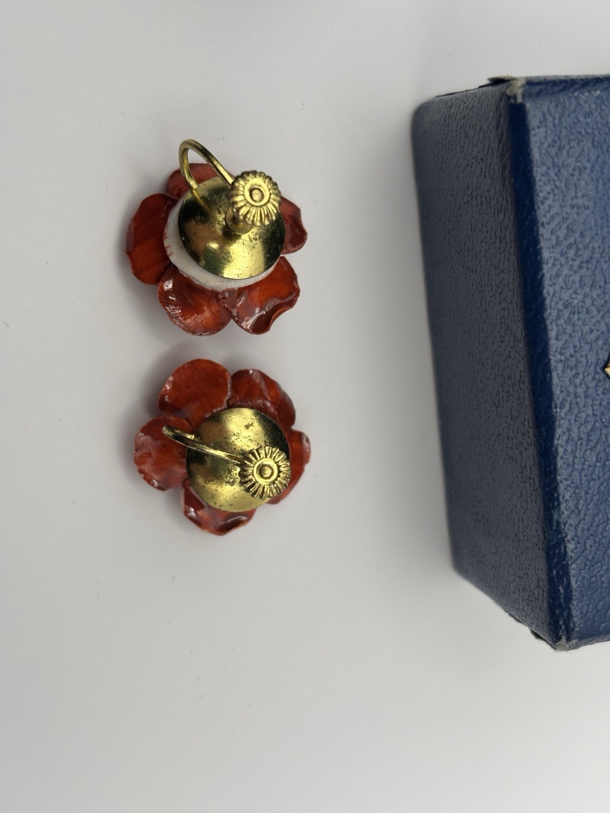 Vintage Coalport Bone China Floral Clip On Earrings Made In England with Box
