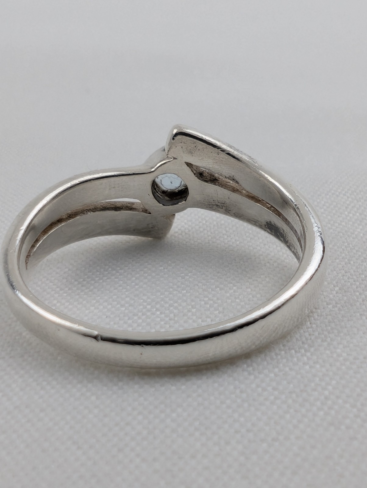 Handmade Sterling Silver Icy Blue Gray Diamond Ring Size 5 925