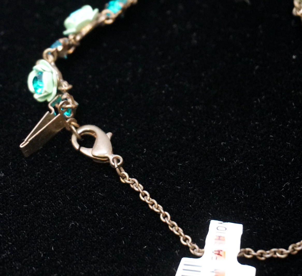 Michal Negrin Rhinestone blue Flower Bracelet
