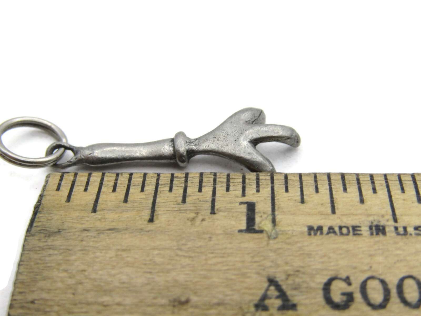 Vintage Bird Claw Talon Charm Pendant Pewter Silver Tone Gothic Good Luck
