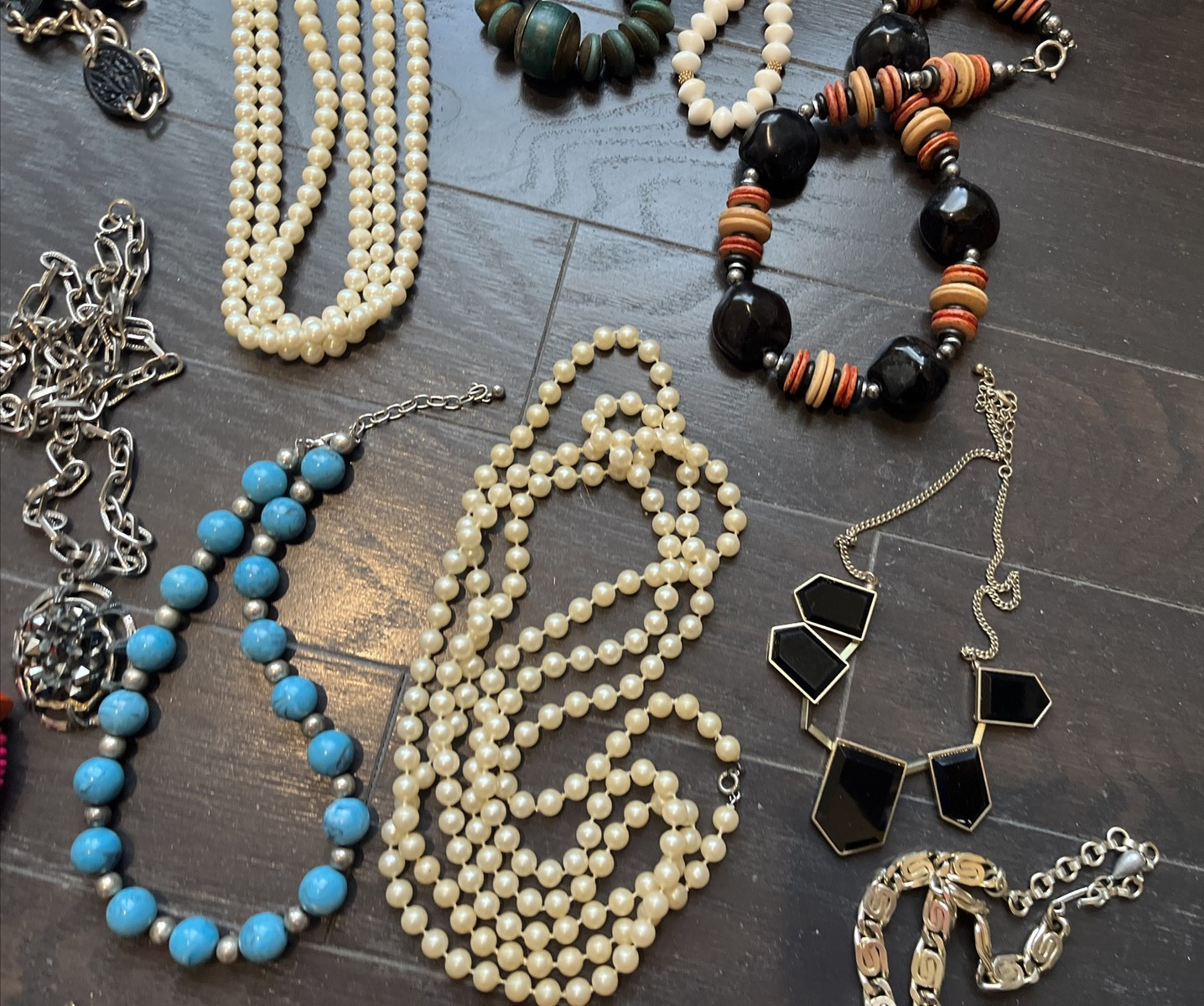 Vintage Necklace Costume Jewelry Lot of 16 , Chunky, Statement, Faux Pearls etc