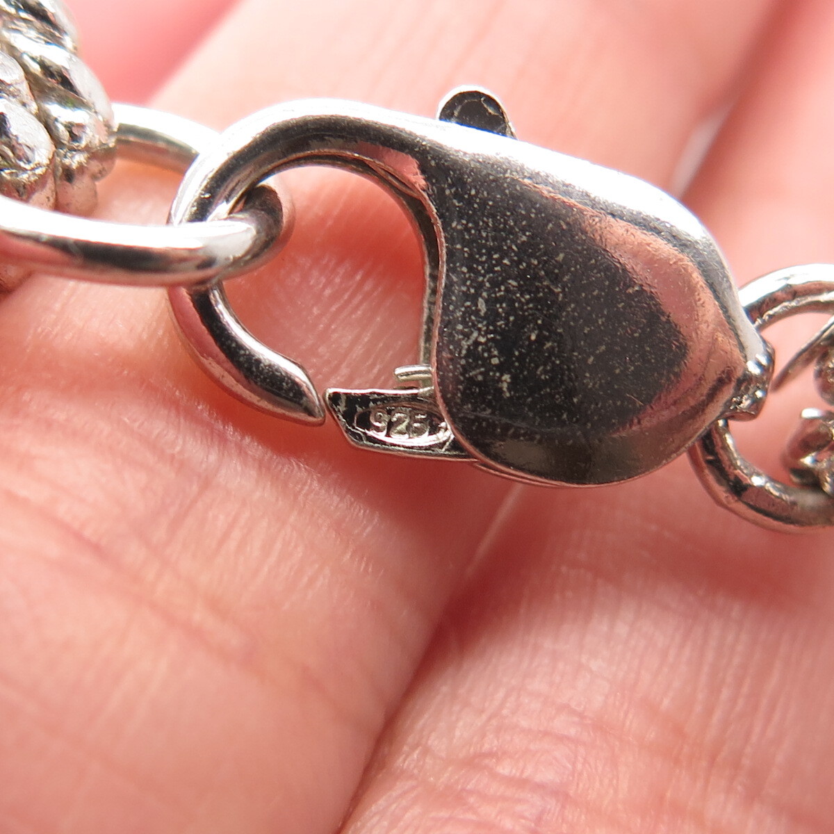 925 Sterling Silver Vintage Twisted Double Rolo Link Bracelet 6.25″