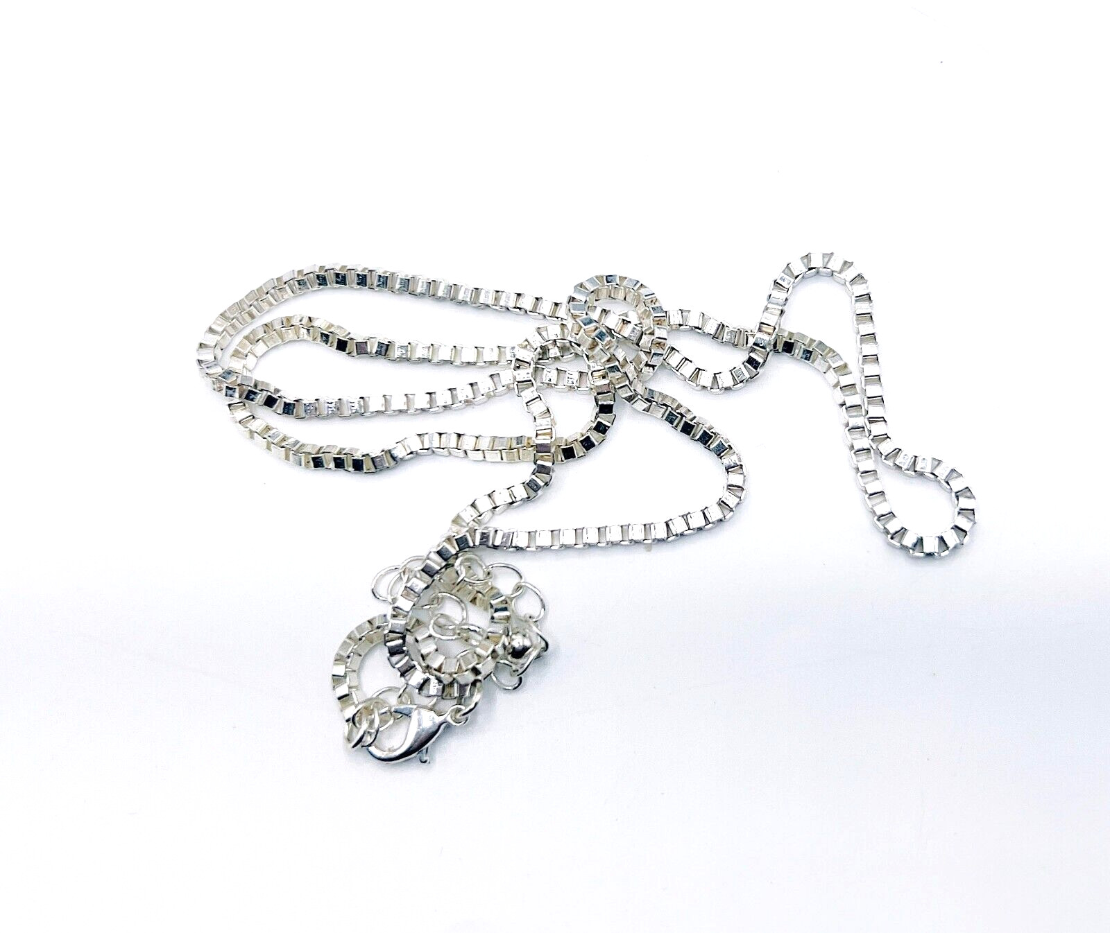 22″ Silver Tone Lightweight Aluminum Box Chain Necklace