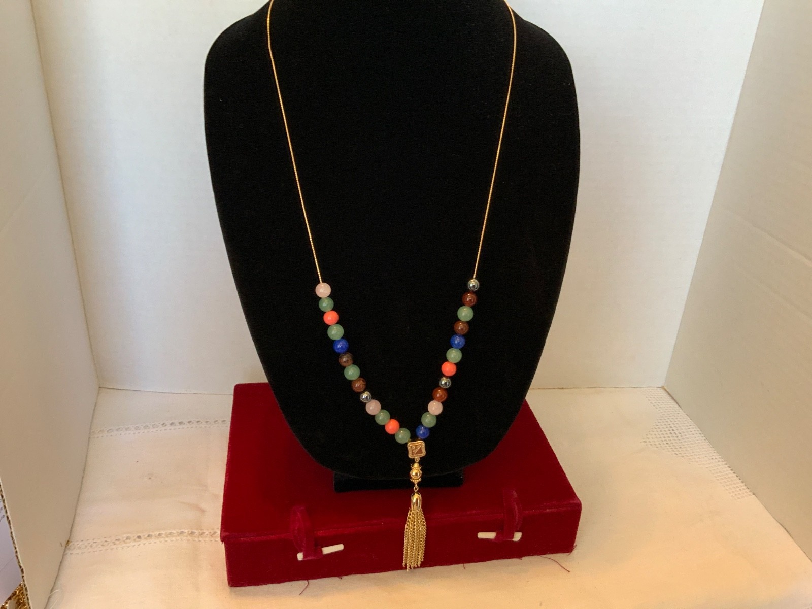 RARE VTG CAMROSE KROSS JBK Jacqueline Kennedy Greek Worry Bead Necklace NIB