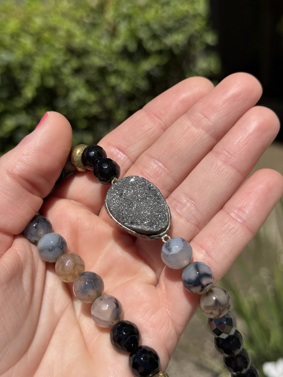 Vtg Sterling Silver Ode To Geode Druzy Silpada Choker Necklace