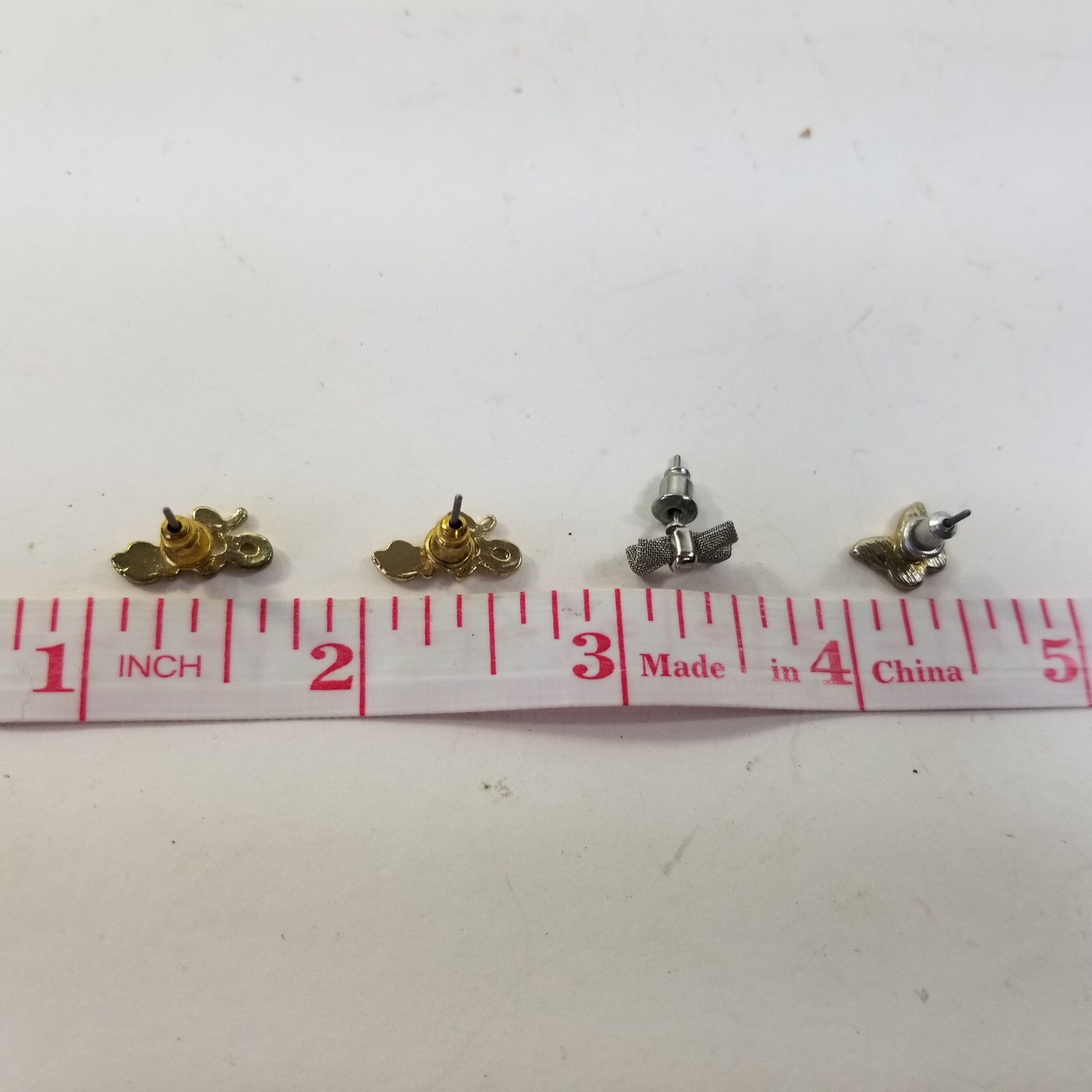 Earrings Lot Vintage Ribbons Love Butterfly Gold Tone Silver Tone Mesh Enamel