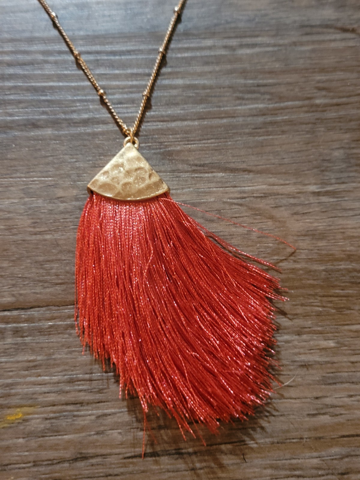 Lot of 3 Gold Tone Fringe Pendant Necklaces Costume Jewelry Vintage to Modern