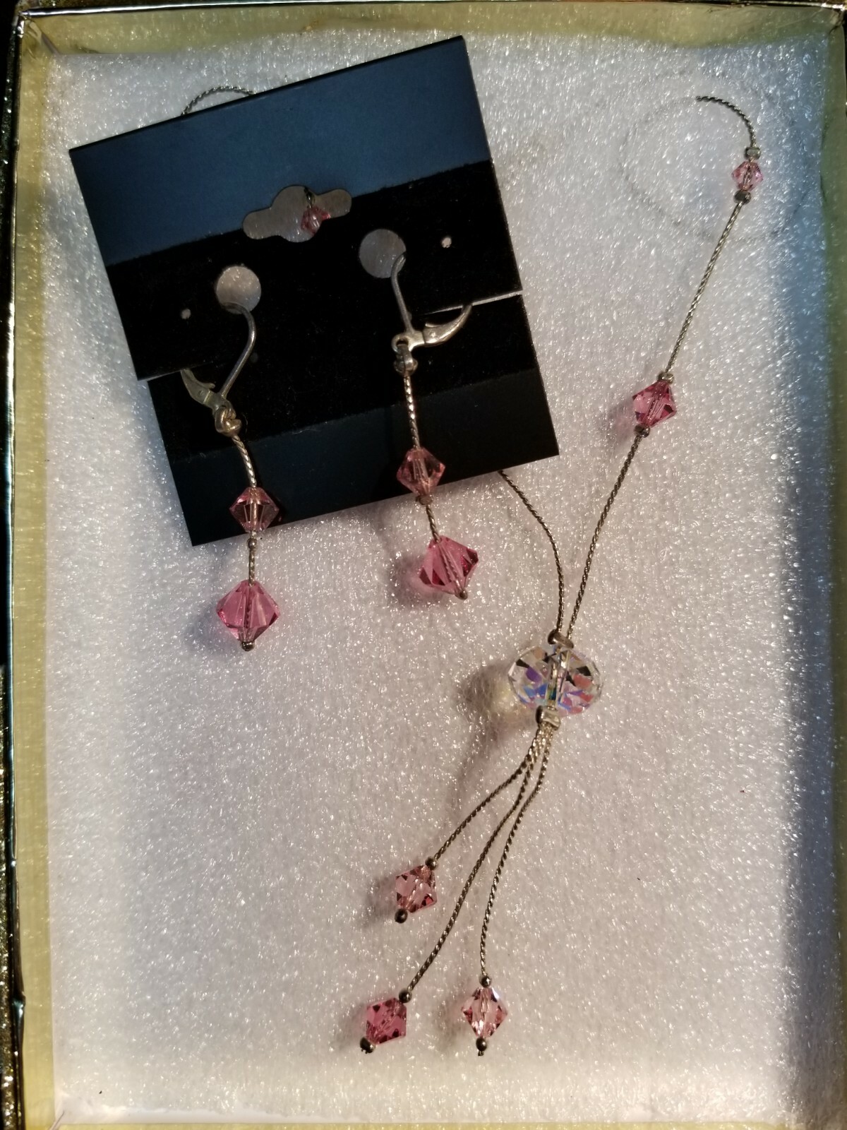 Stunning Swarovski Crystal/ Stirling Silver Choker Necklace And Earrings 2…