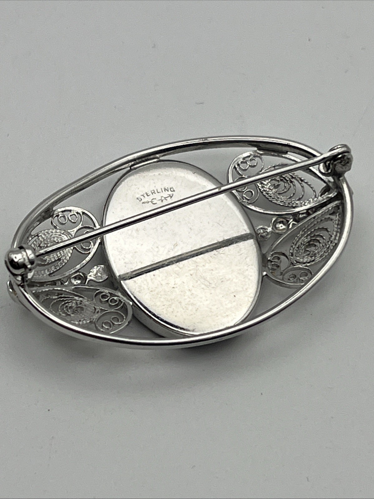 Carl-Art Sterling Silver Lady Portrait Brooch/Pin