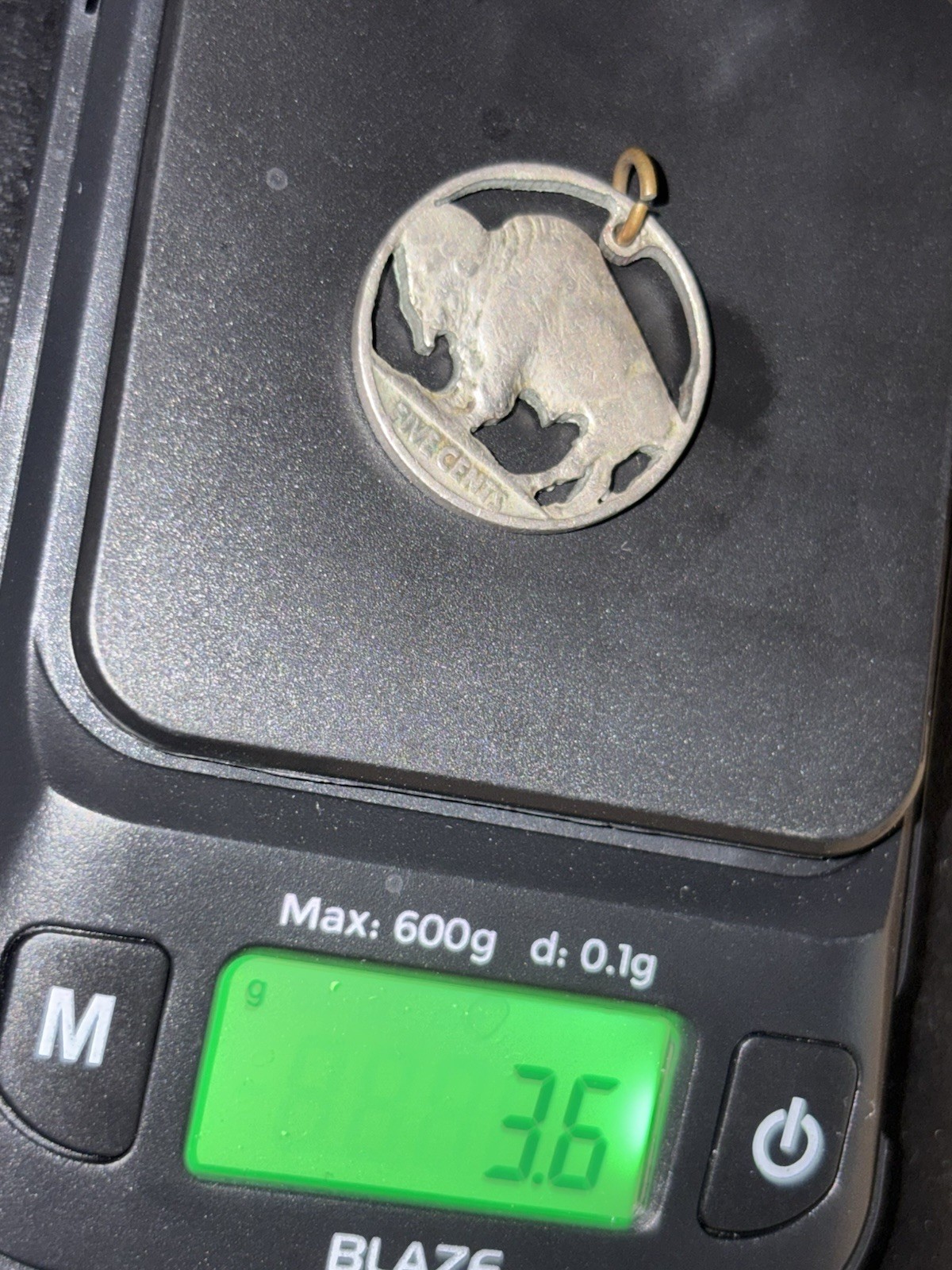 VINTAGE CUT OUT BUFFALO nickel pendant