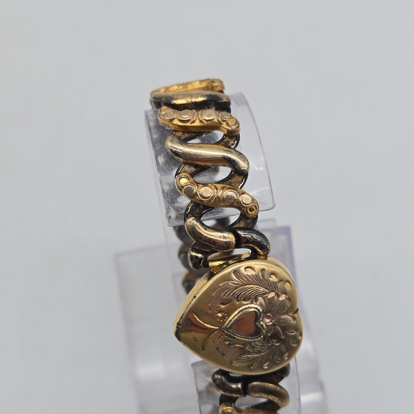 Vintage Co-Star 10k Gold-Filled Sweetheart Expansion Bracelet Stretch Heart