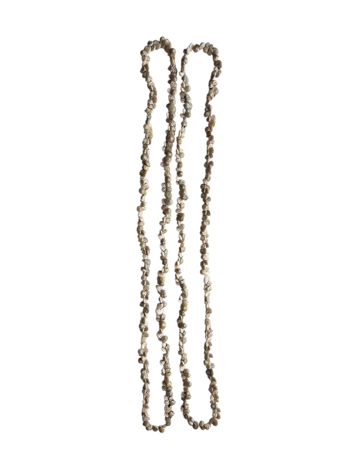 Beige Umbonium Hawaiian Snail Shell Lei Necklace 10 mm 39 in