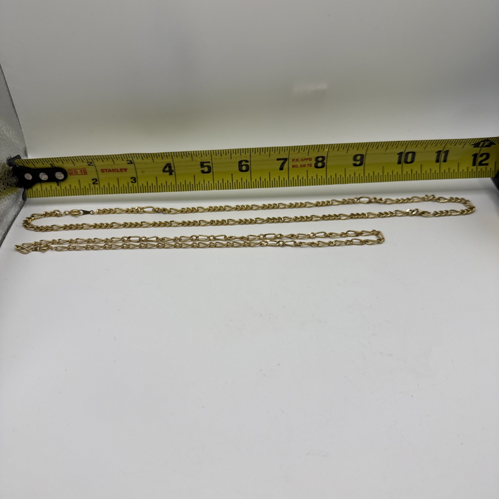 Vintage Gold Tone Figaro Chain Necklace Set -Approx. 9″ and 12″ lengths