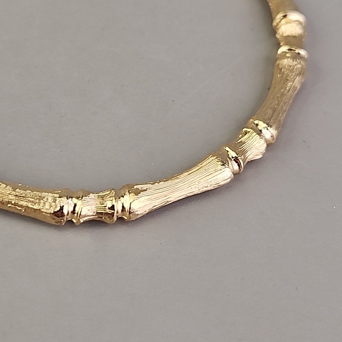 Vintage Napier Bamboo Bangle Bracelet Gold Tone Metal 7.75″