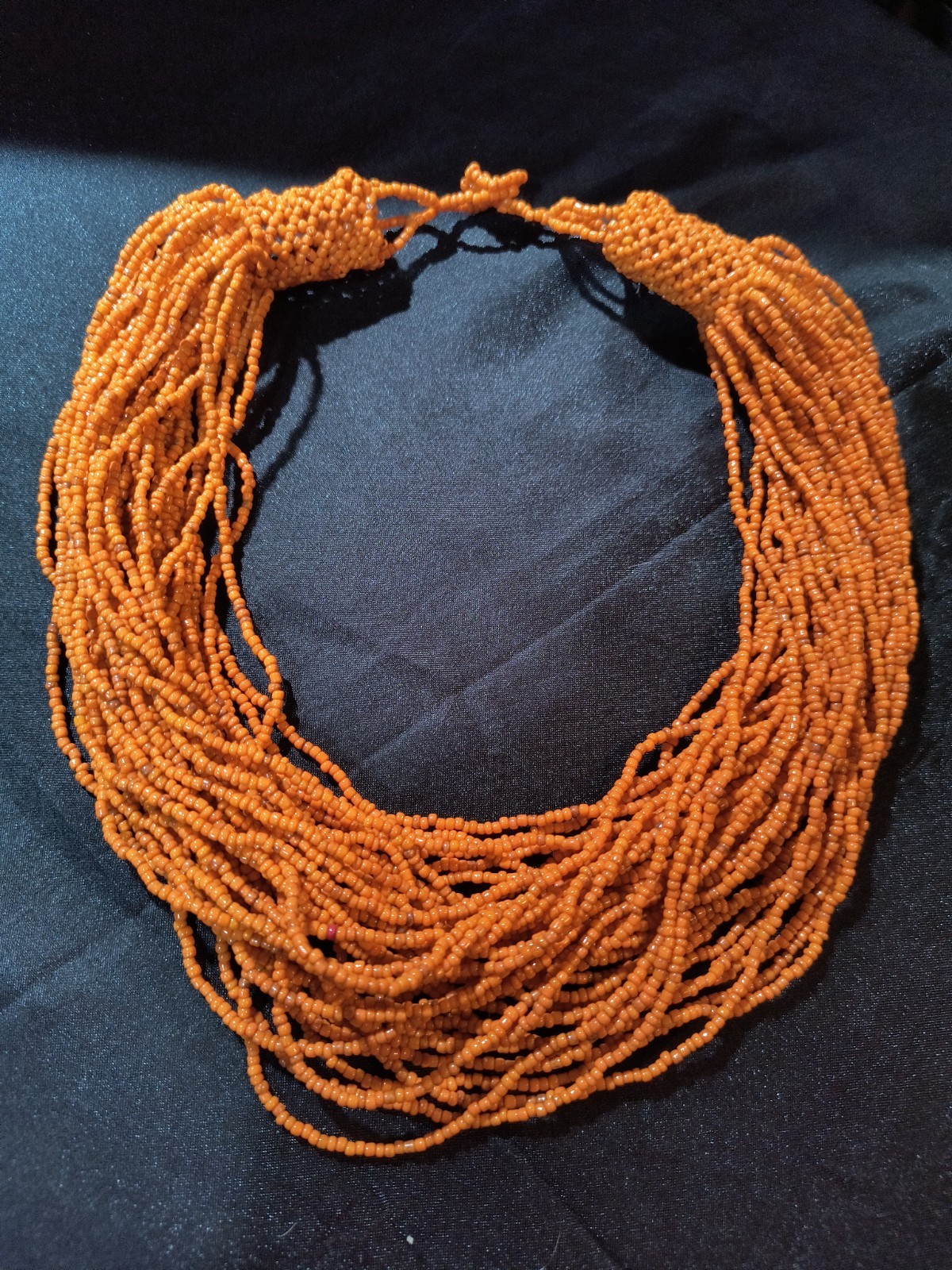 VINTAGE 16″ Italian 40-Strand HAND MADE Genuine CORAL BEADED NECKLACE 137g