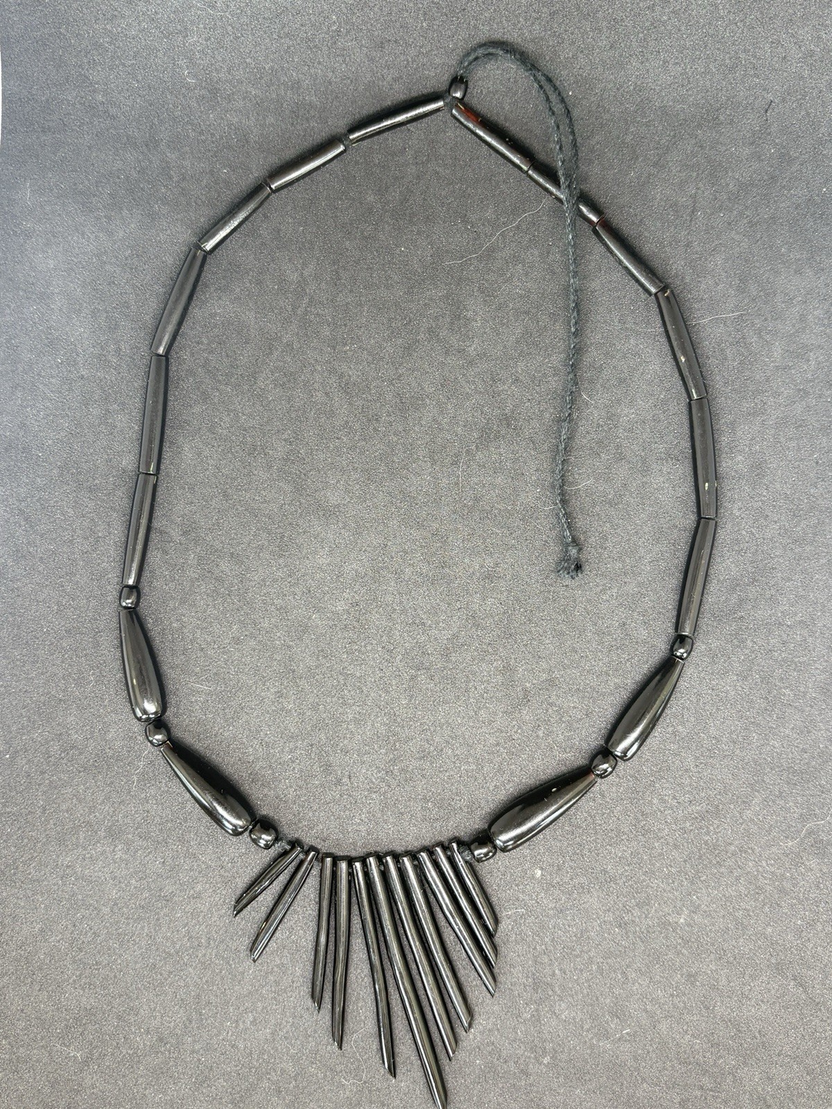 Vintage 16”- 23” Black Branch Coral Fringe Adjustable Graduated Necklace