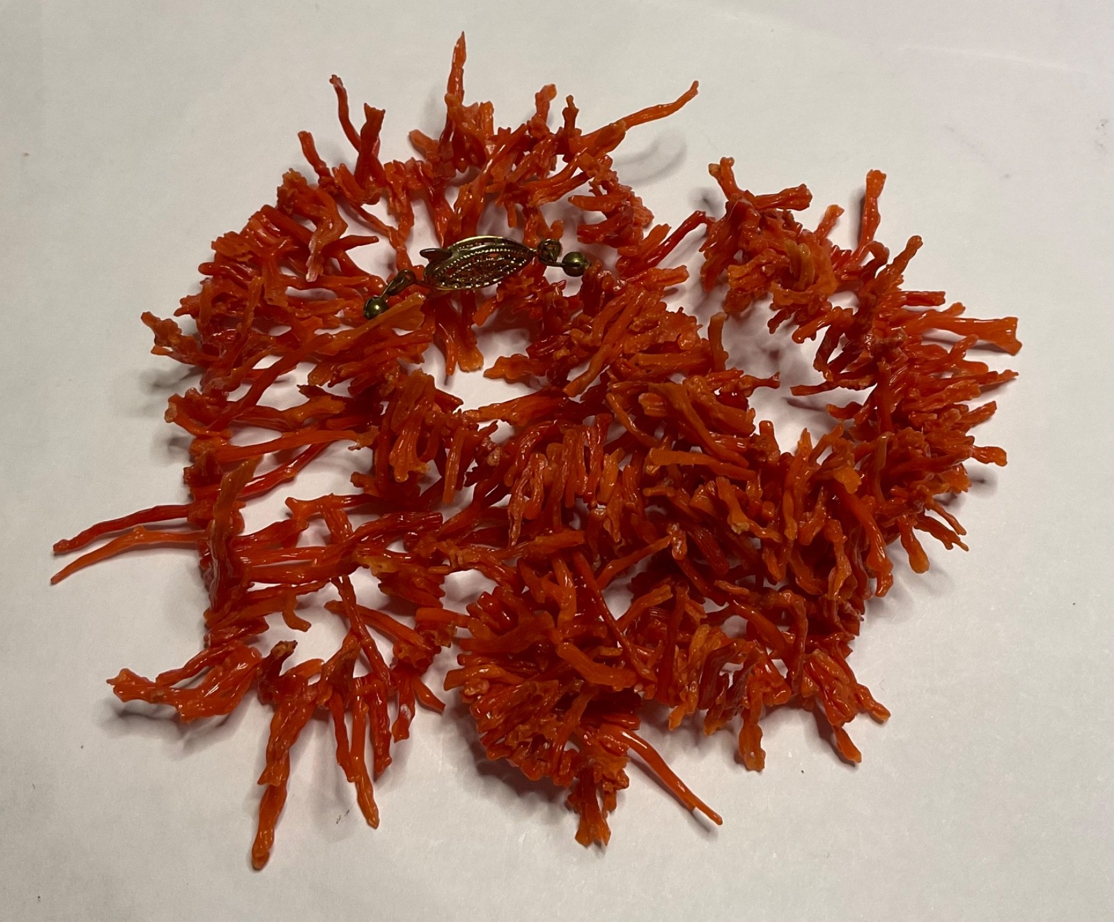 Vintage Branch/TWIG NATURAL Red Coral Necklace 28”Mediterranean Sea Italian Boho