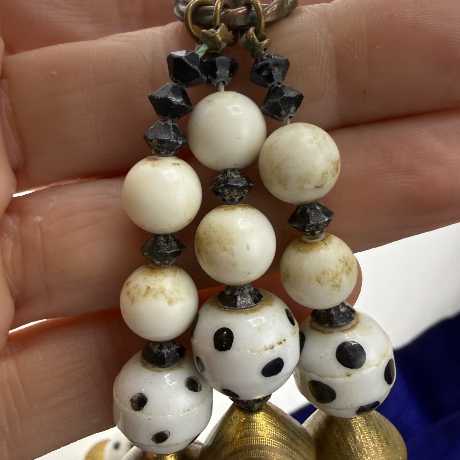 Vintage Layered Beaded Necklace 18” READ