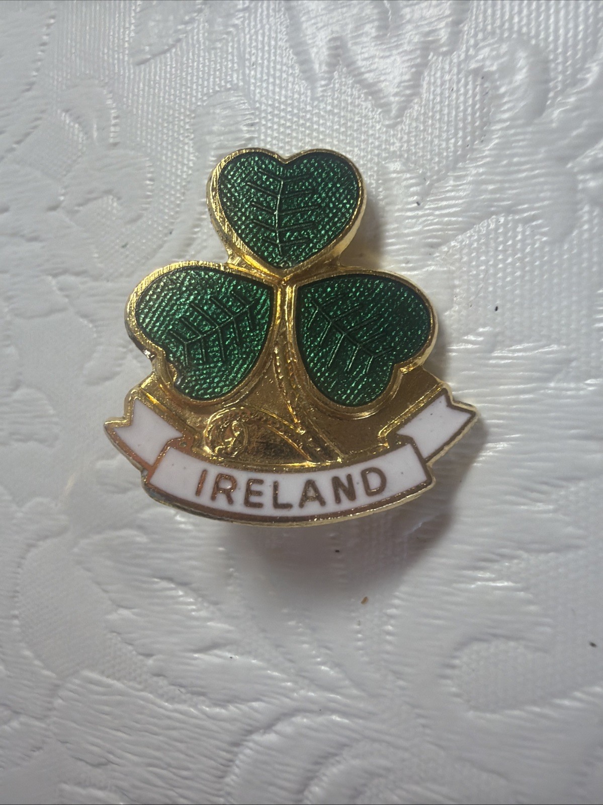 Vintage Lucky Irish Pin Brooch Lot Shamrock Leprechaun Ireland Horseshoe Pearl