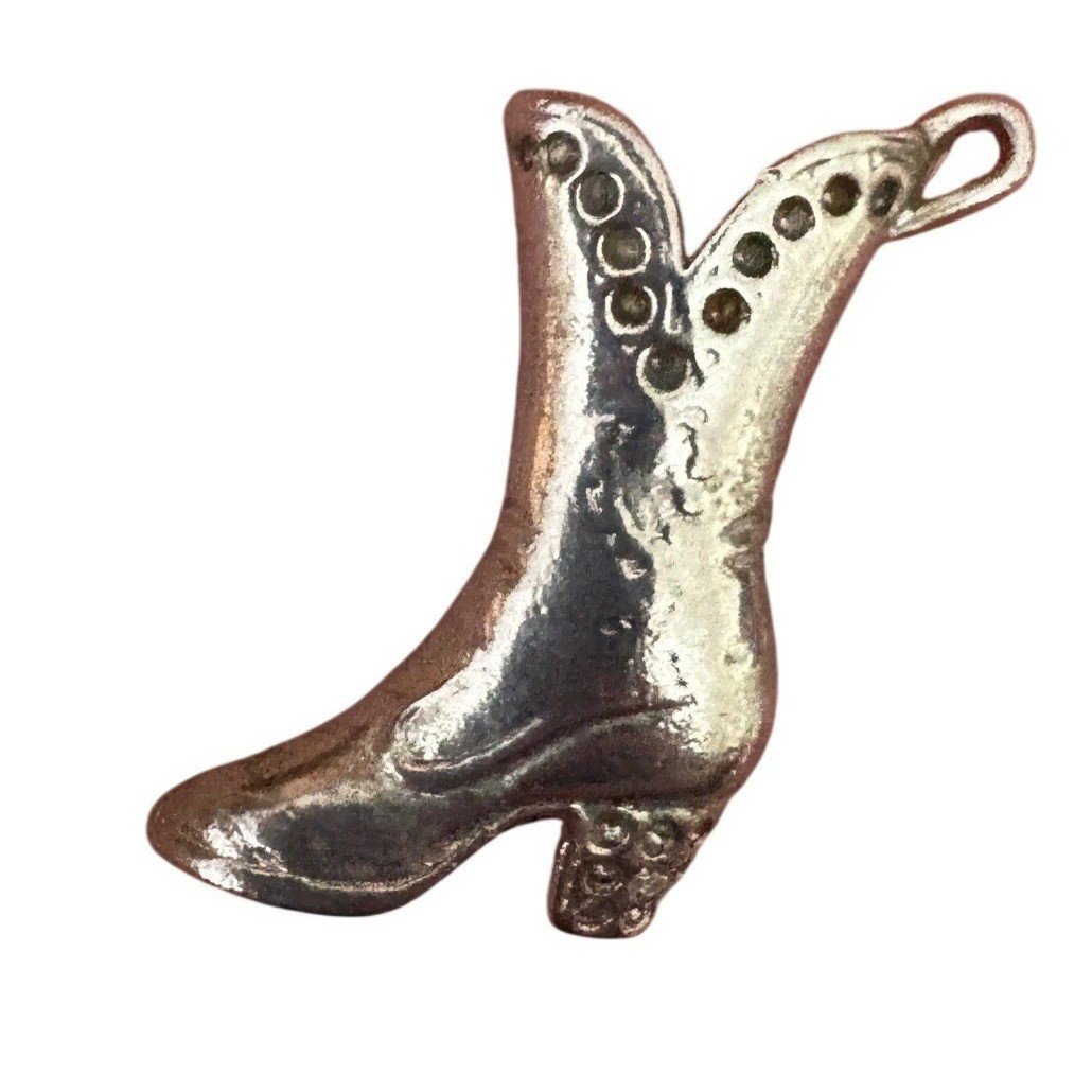 Vintage Silver Tone Western Horse Head Lapel Pin and Cowboy Boot Brooch Set