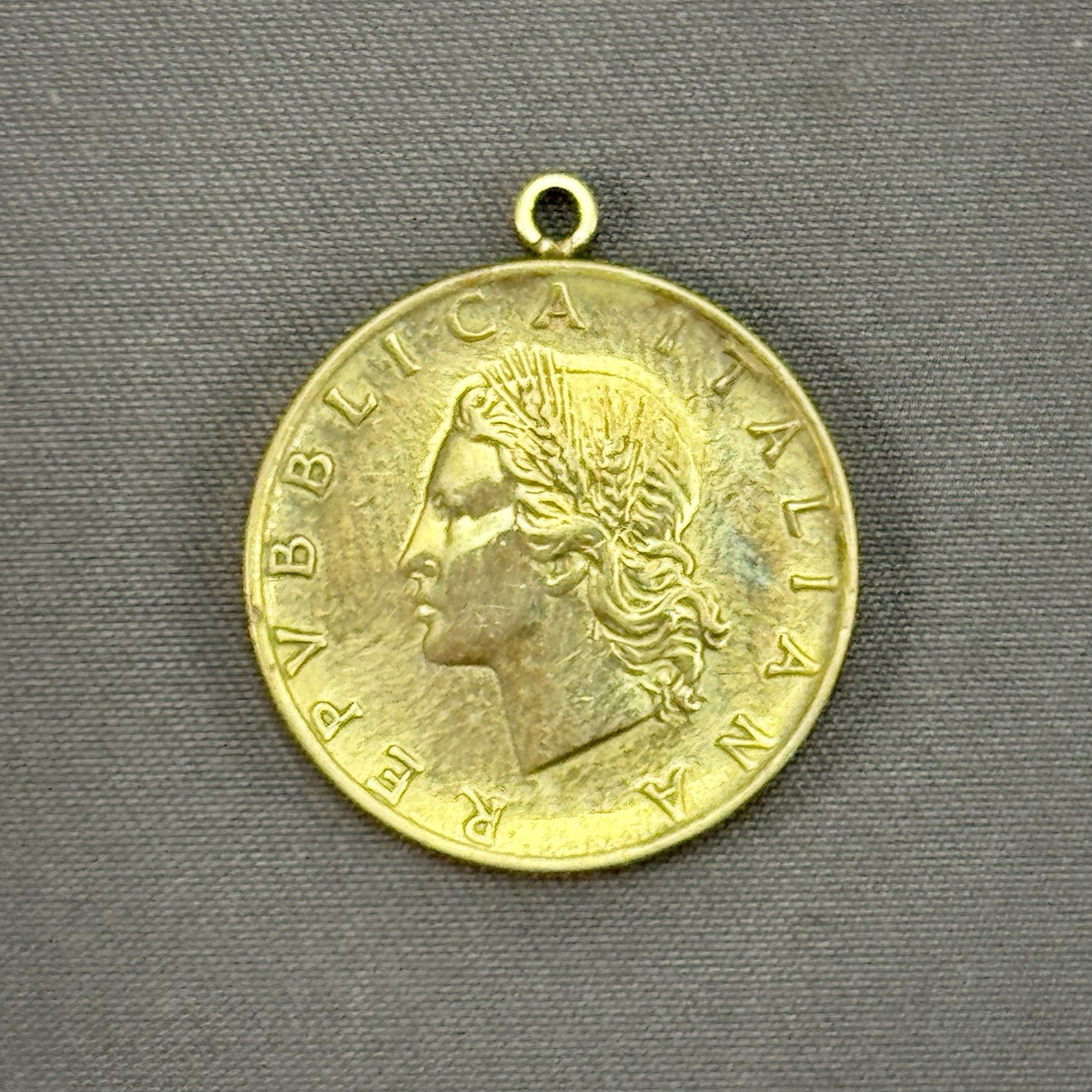 ITALY 20 Lire Coin Charm Pendant 1983