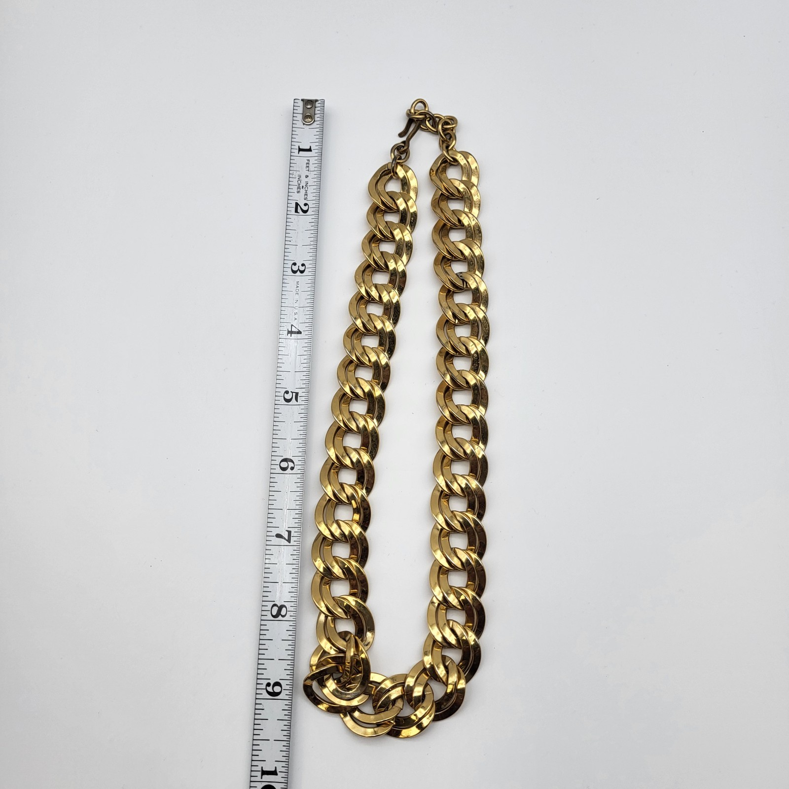 Chunky Vintage Statement Necklace Gold Plated Bling Sexy Heavy