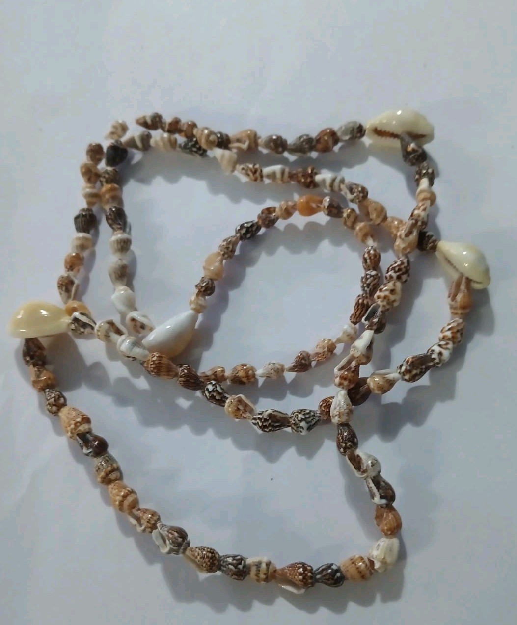 Vintage Handcrafted Cowrie/Other Seashell Necklace Lot (5 Necklaces)