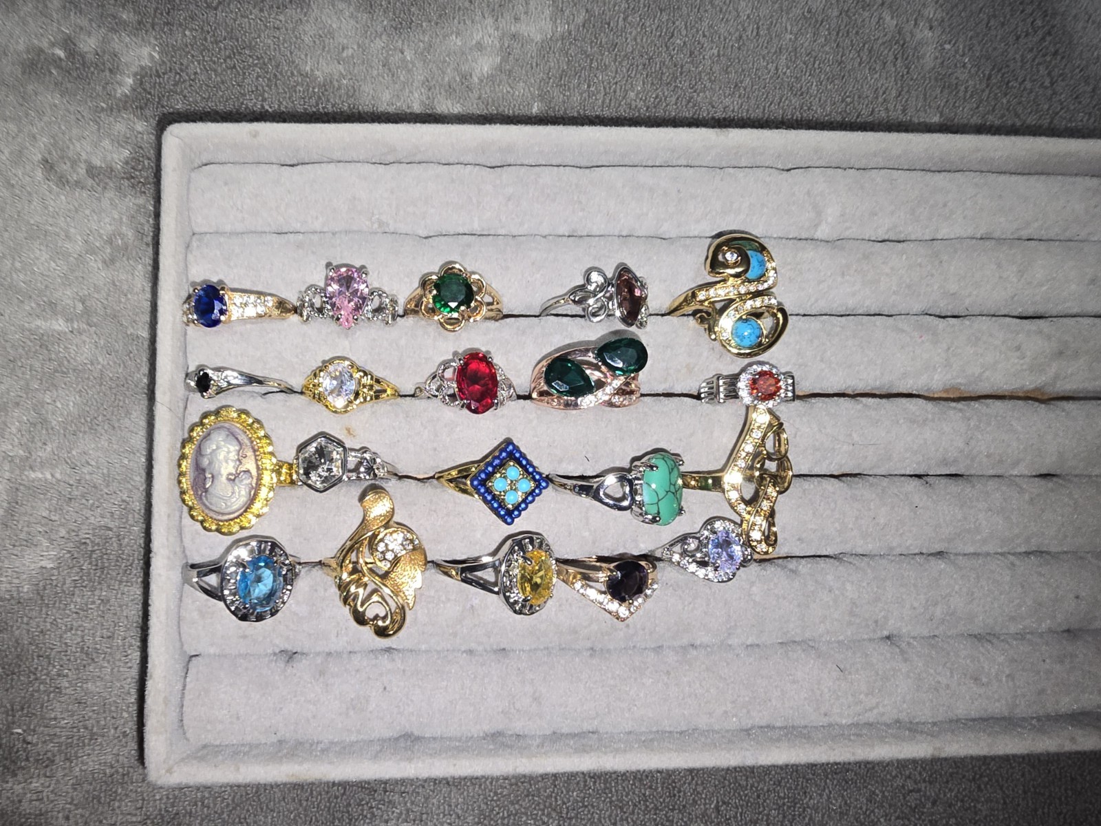 Modern Vintage 20 Piece Costume Ring Lot