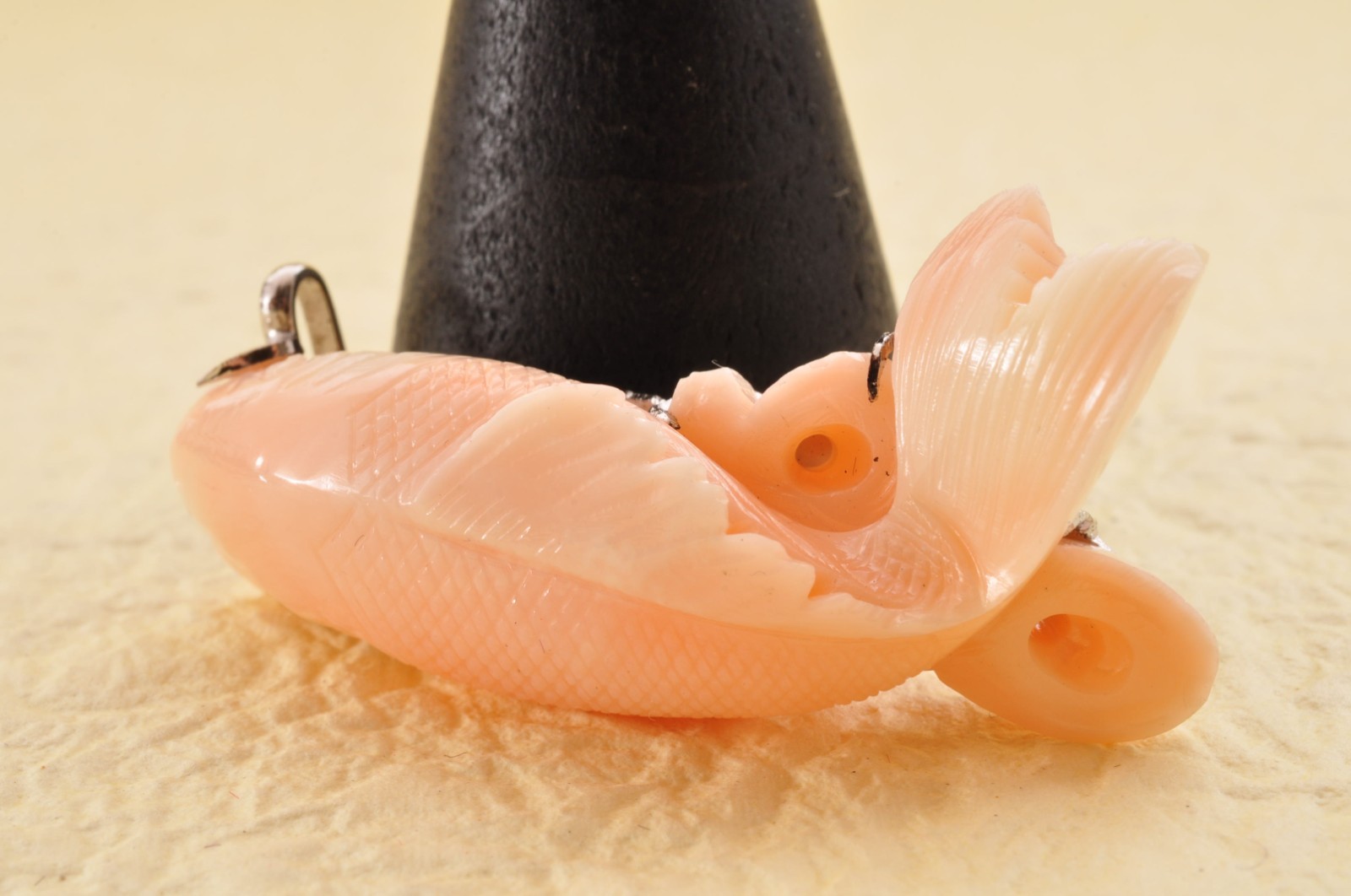 925 silver metal, Angel skin coral OBIDOME “Carp” Certificate, (total 51.0ct).
