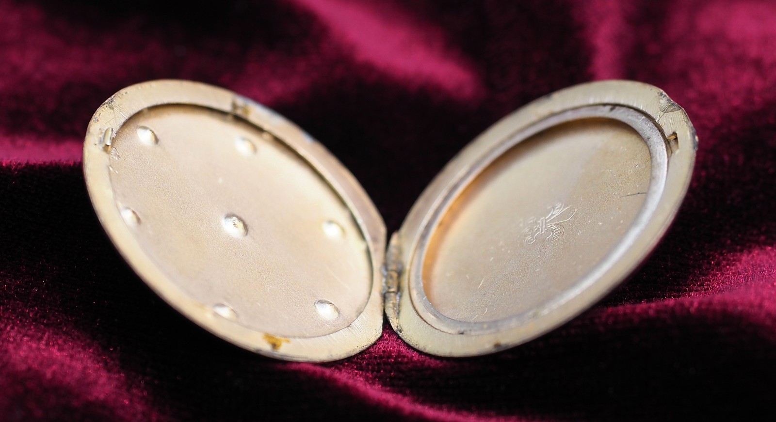 Victorian – F&C Co. – Gold-Filled Locket – Hexagram Star W/ Glass Gems – No Bail