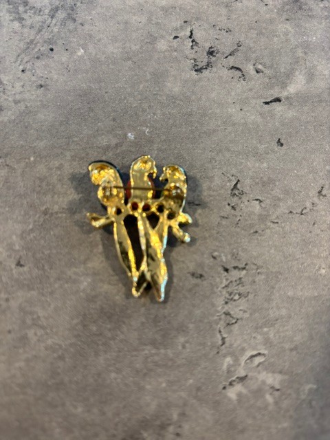 Jelly Belly Vintage 3 Parrots Pin/Brooch Gold Tone