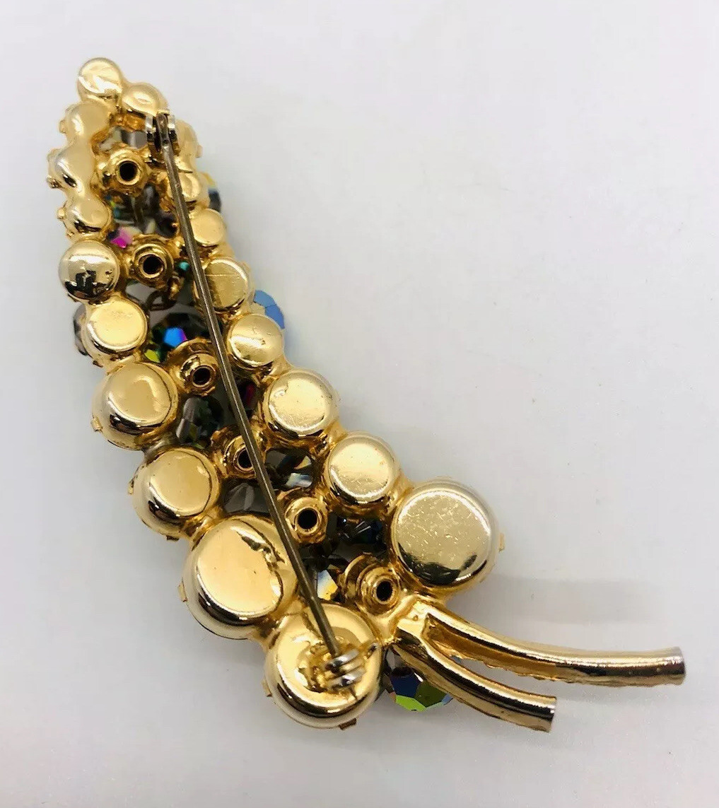 JULIANA Delizza & Elster AB Smokey Topaz Cha Cha Brooch Vintage Jewelry