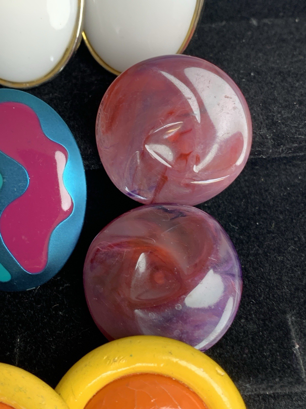 Vintage Mod Pop Art Clip-On Earrings Lot 60s 70s 80s Colorful 17pc Dauplaise