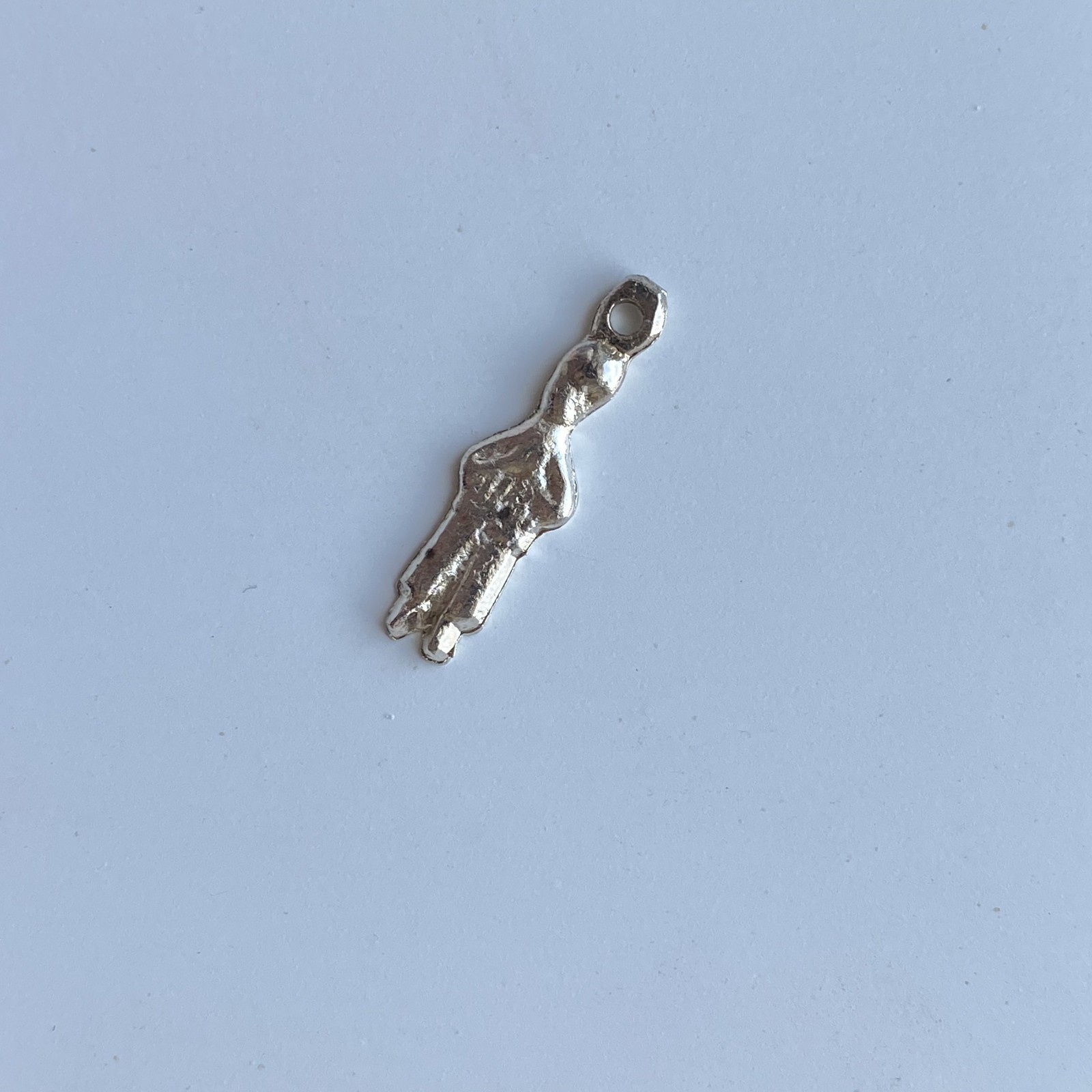 Vintage Mexico Milagro Charm Mexican ExVoto Religious Pendant Amulet Silver Tone
