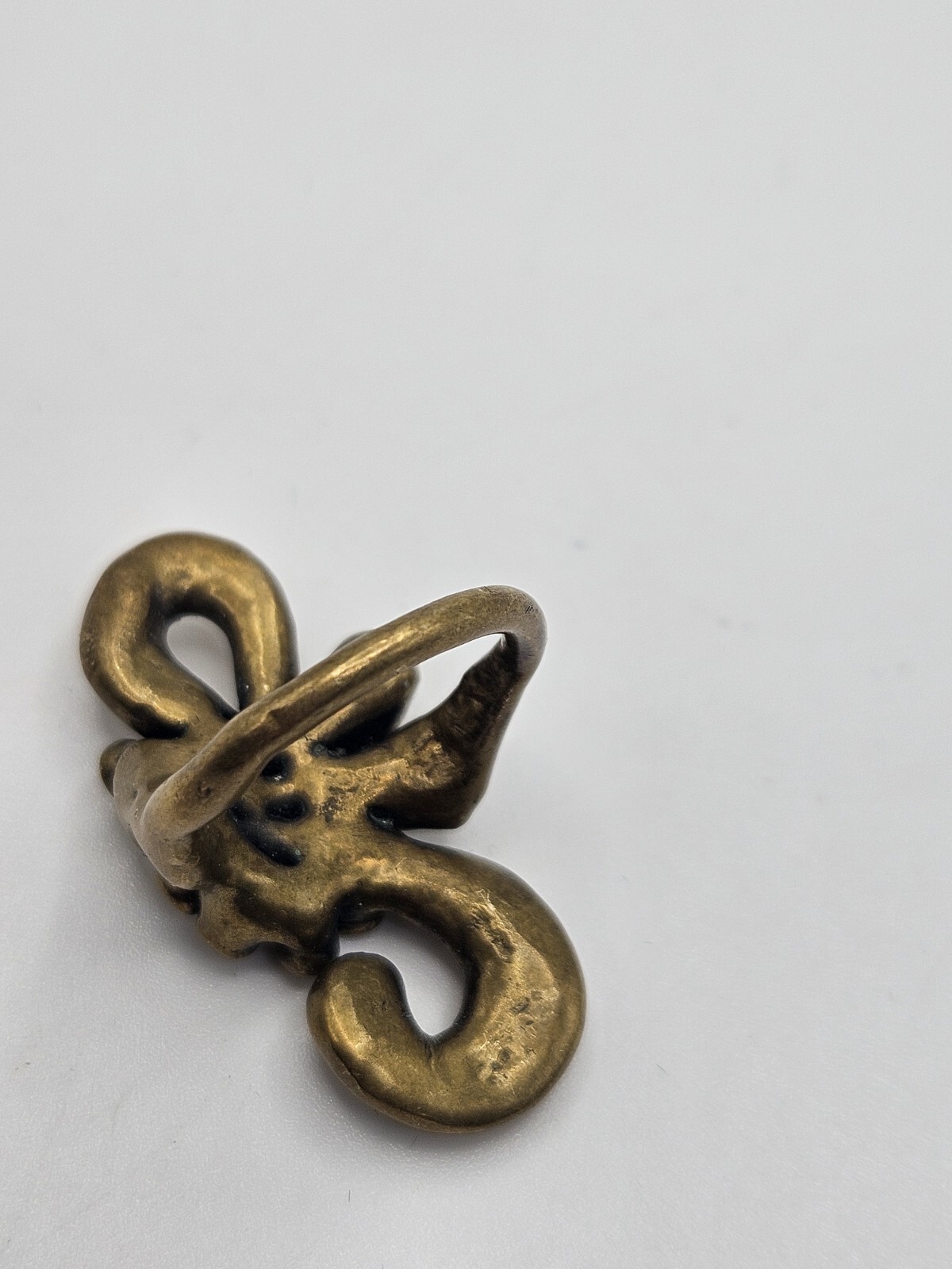 Vintage Brass & Copper Modernist Brutalist Flower Scroll Ring Size 6