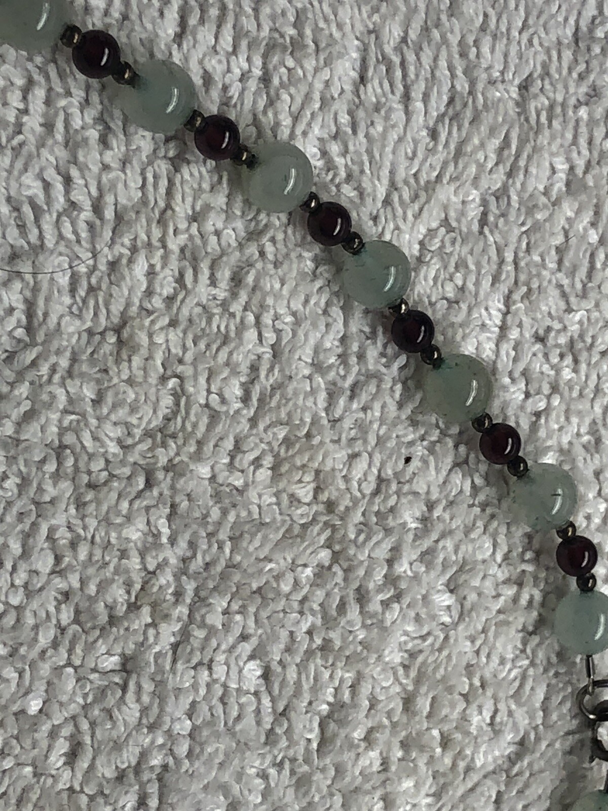 Vintage Jade Amethyst Necklace. Excellent Estate Auction Find 18”