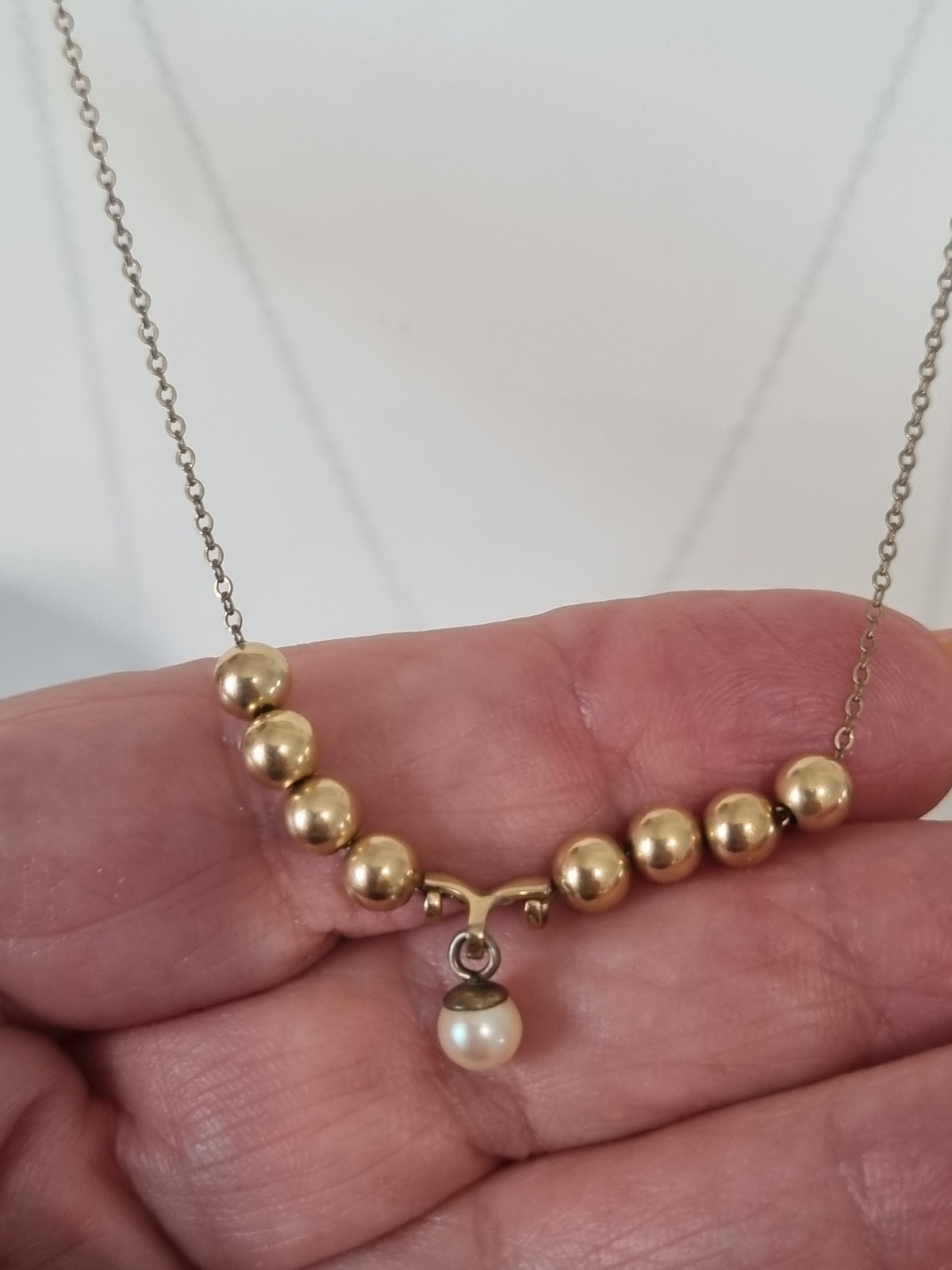 Vintage 1960s 12k Gold Fill Cultured Pearl Bead Ball Necklace USA made see video