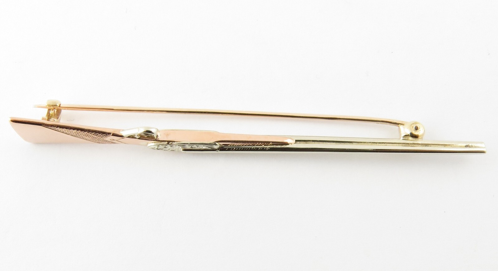 Vintage 9 Karat Tricolor Gold Rifle Pendant/Brooch #4338