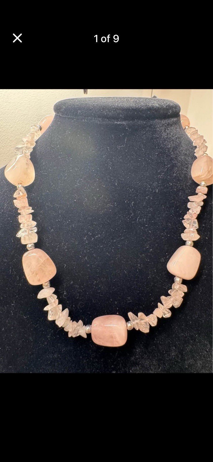 Stunning rose quartz necklace