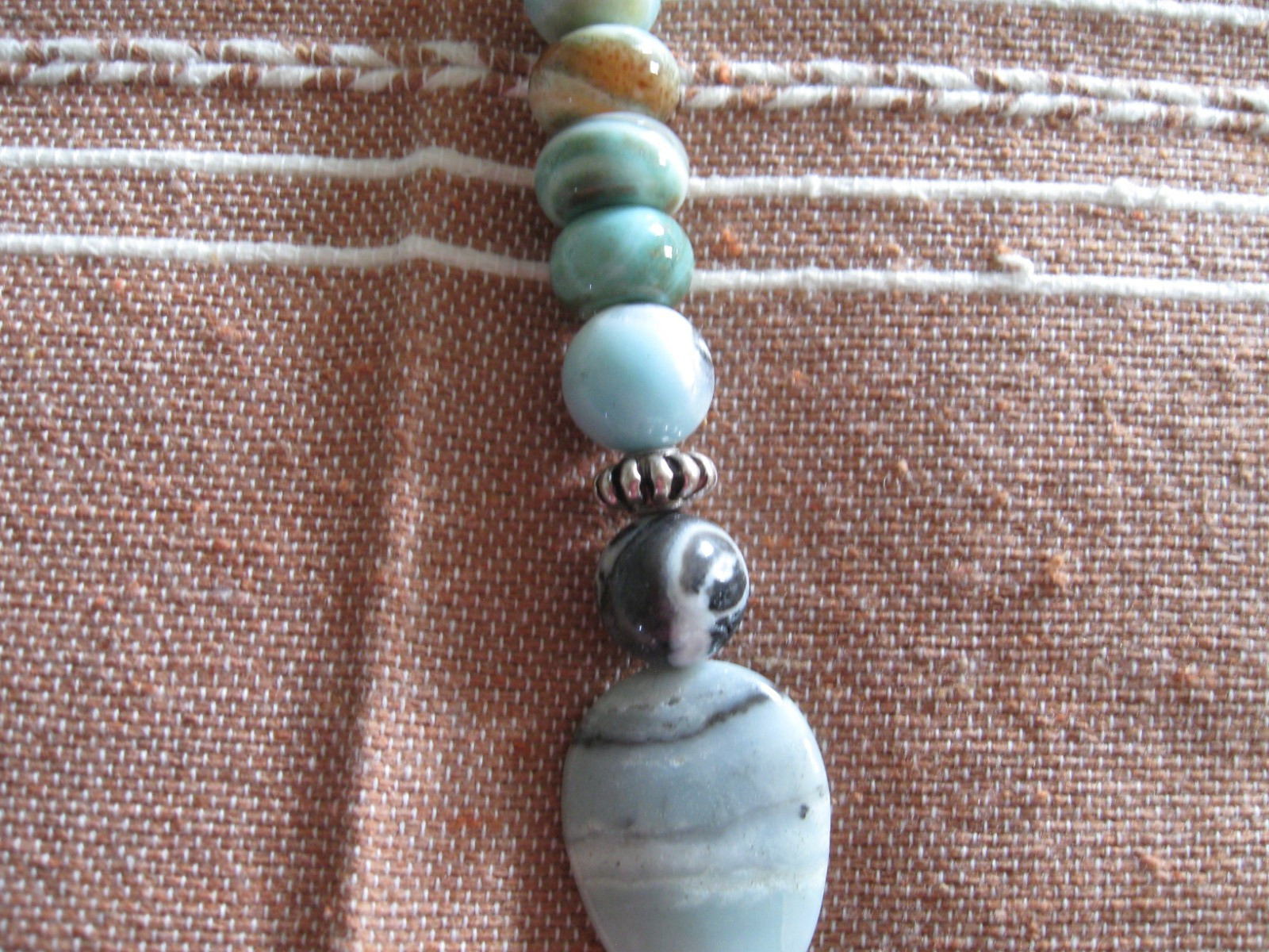 Vintage Colorado Springs Colo Lake George Amazonite/Silver Necklace Rare-Mineral