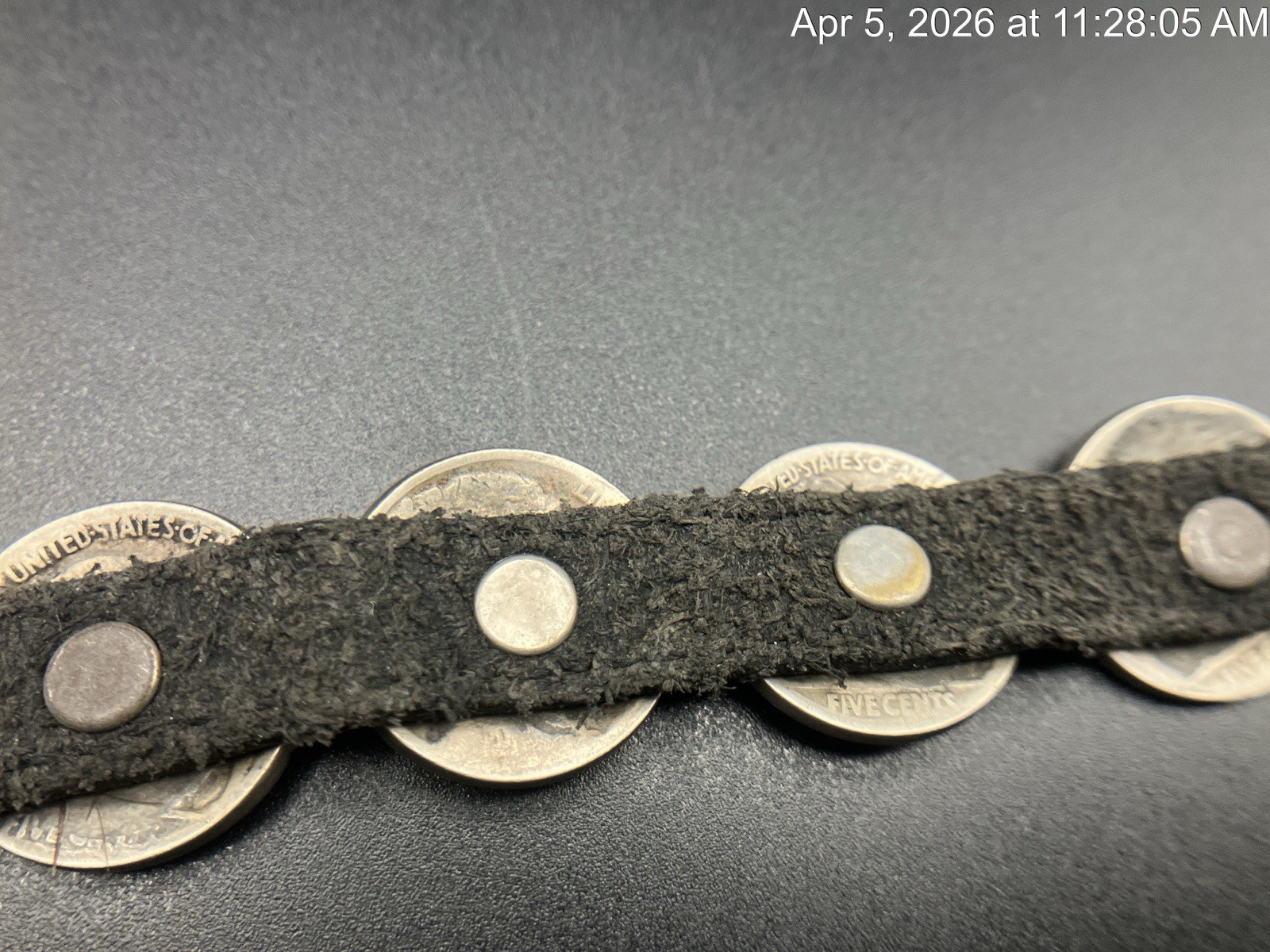 Vintage Leather Navajo Buffalo Nickel Coin Bracelet Native American Style