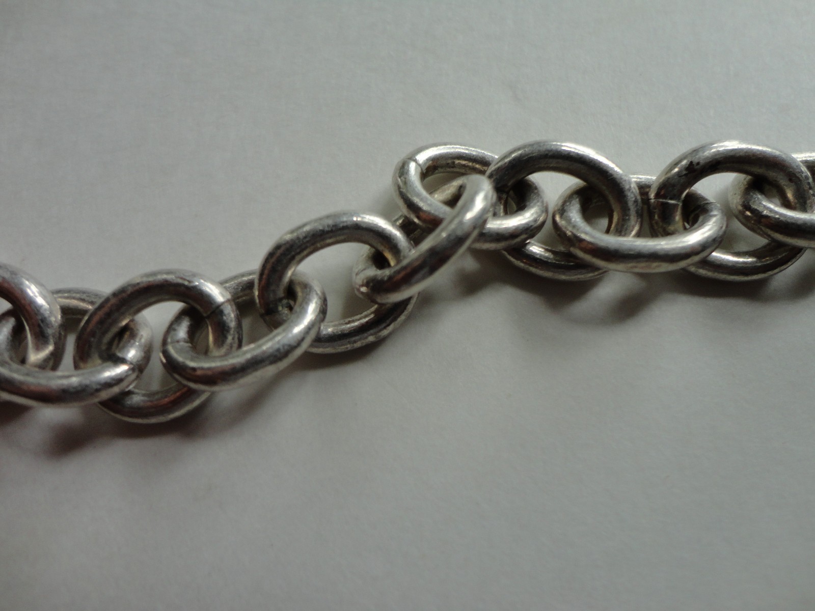 Antique 0.925 Sterling Silver Chain Heart Toggle Closure 73.1 grams 20 Inches